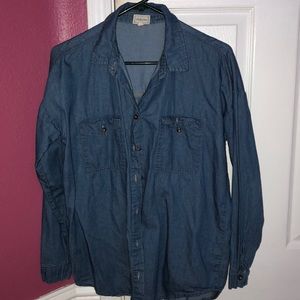 Mom Denim Button up